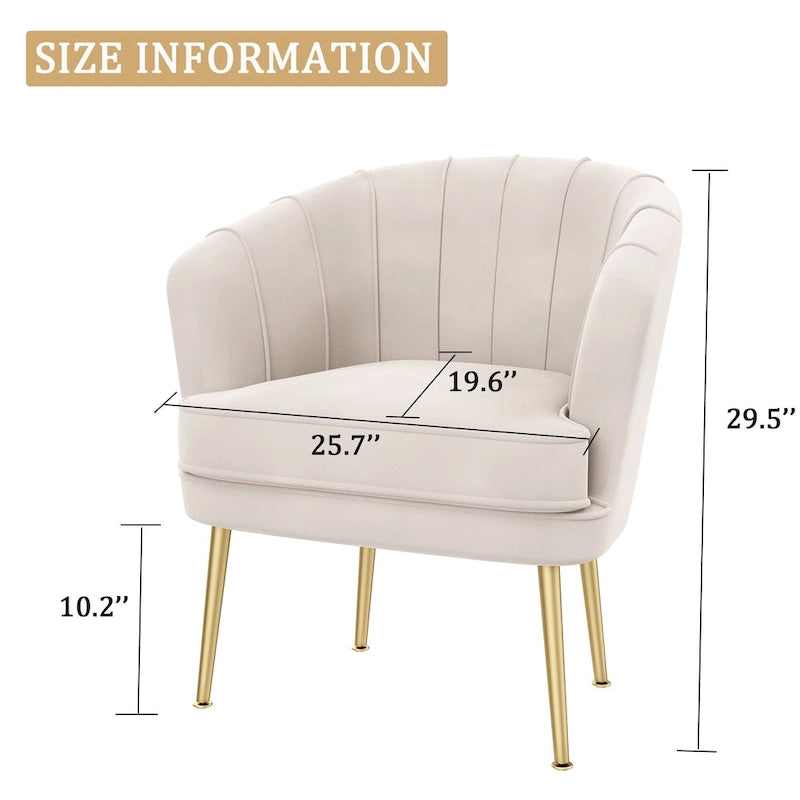 Velvet Accent Chairs for Living Room Bedroom Office Leisure Upholstered Single Sofa Chair