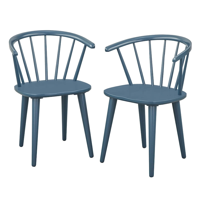 Solid Wood Spindle Back Dining Chairs (Set of 2)