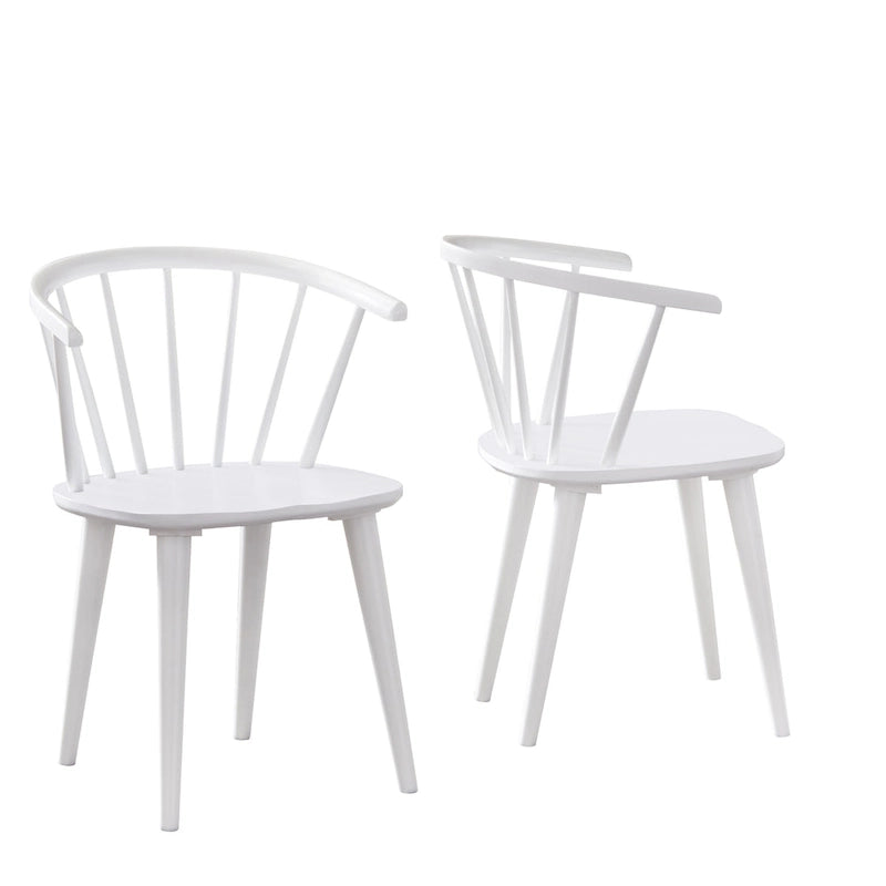 Solid Wood Spindle Back Dining Chairs (Set of 2)