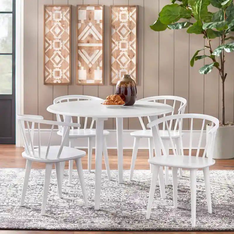 Solid Wood Spindle Back Dining Chairs (Set of 2)