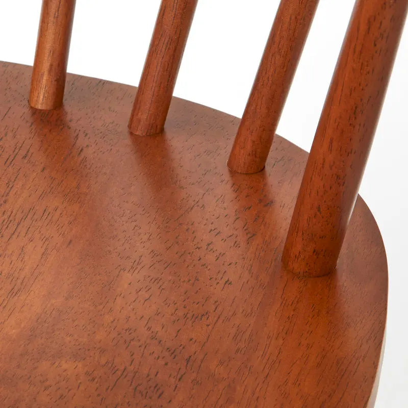 Solid Wood Spindle Back Dining Chairs (Set of 2)