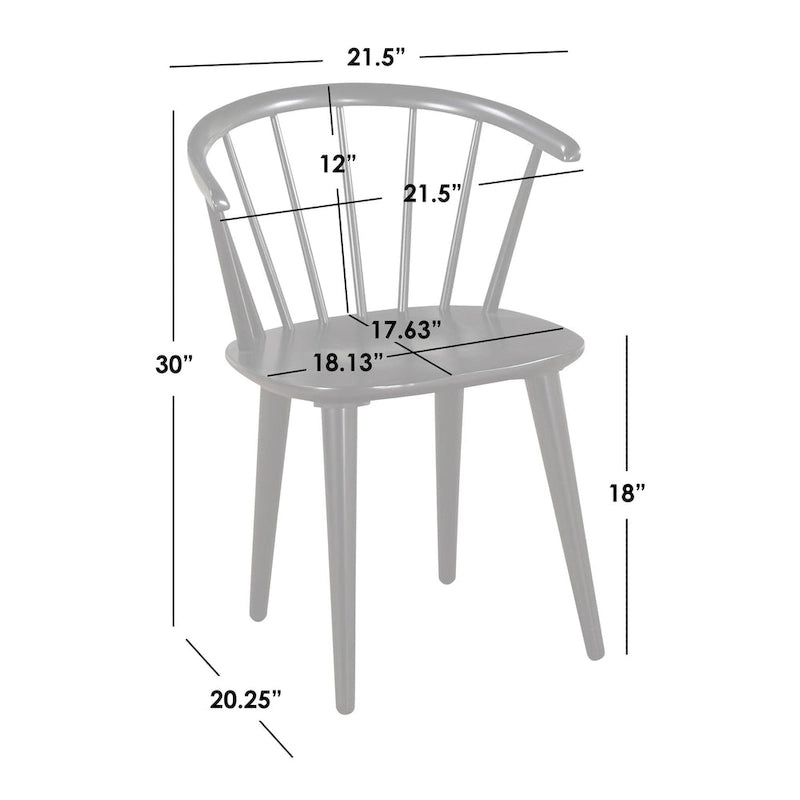 Solid Wood Spindle Back Dining Chairs (Set of 2)