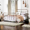 Furniture of America Vore Modern Gold Metal Slatted Panel Bed