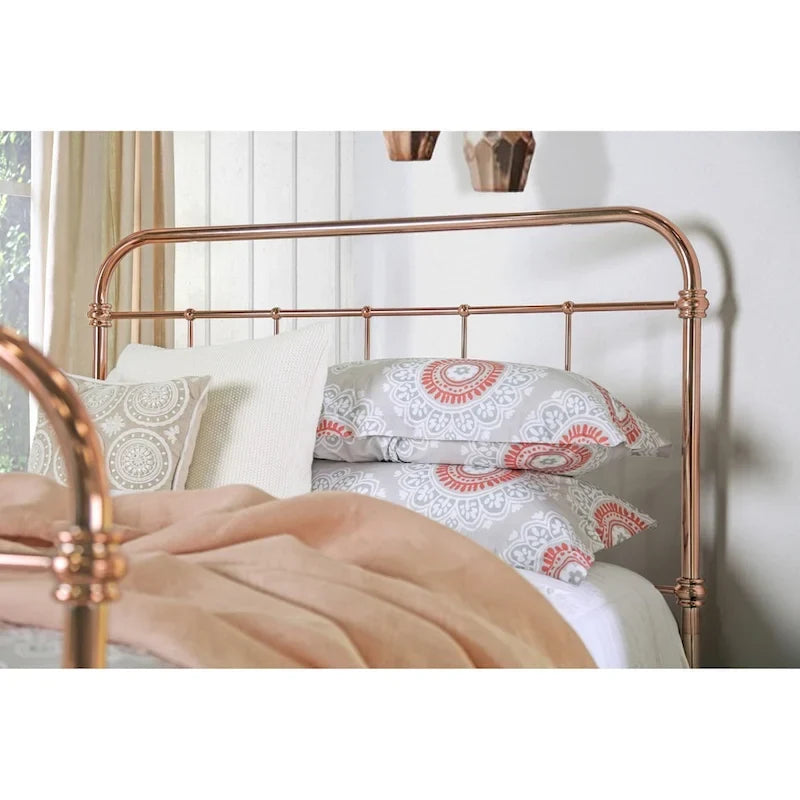 Modern-style gold metal slat bed