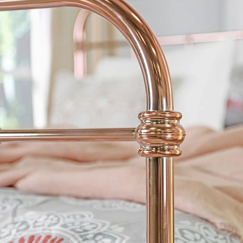 Modern-style gold metal slat bed