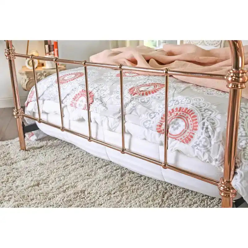 Modern-style gold metal slat bed