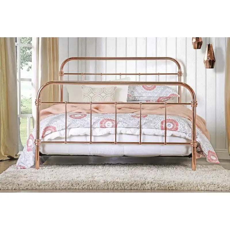 Modern-style gold metal slat bed