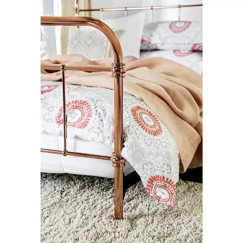 Modern-style gold metal slat bed