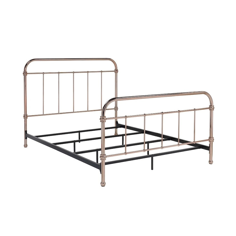Modern-style gold metal slat bed