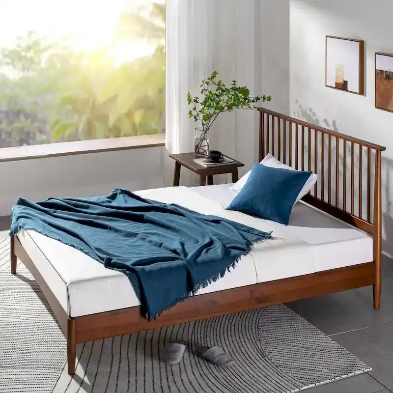Mid Century Wood Platform Bed Frame