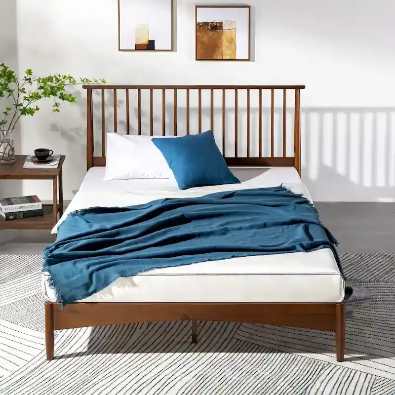 Mid Century Wood Platform Bed Frame