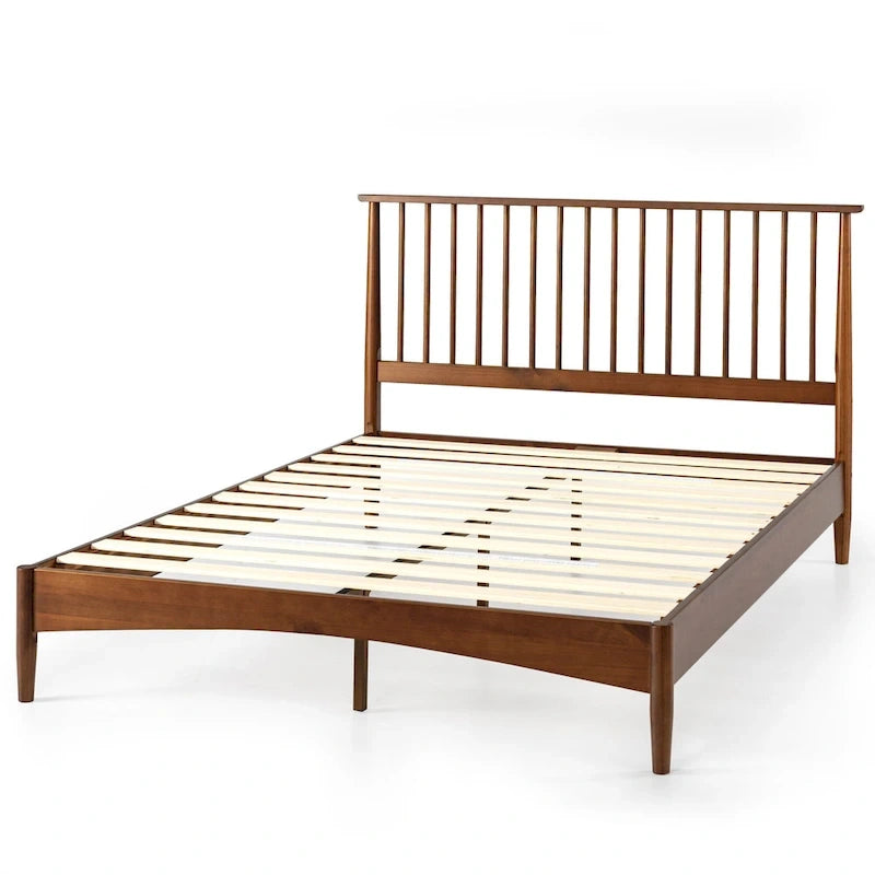 Mid Century Wood Platform Bed Frame