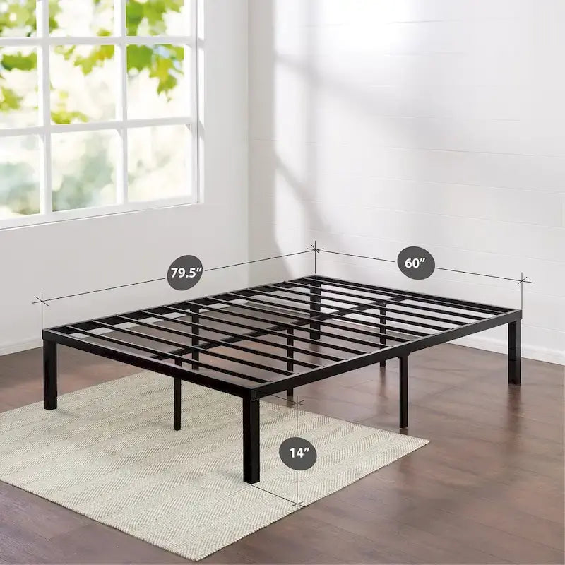 Modern Steel Platform Bed Frame with Underbed Storage and Easy Assembly