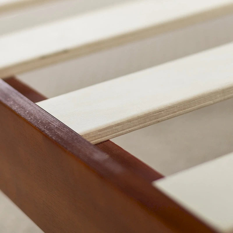 12-Inch Brown Wood Twin-Size Platform Bed Frame