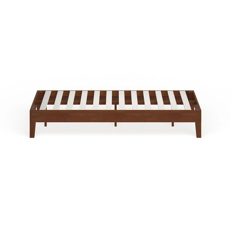 12-Inch Brown Wood Twin-Size Platform Bed Frame