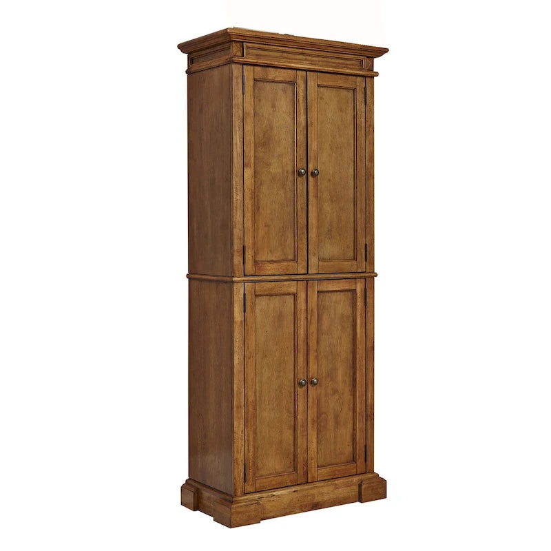 Distressed Oak Storage Pantry Cabinet, 72H