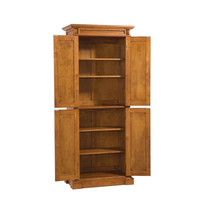 Distressed Oak Storage Pantry Cabinet, 72H