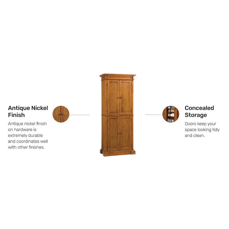 Distressed Oak Storage Pantry Cabinet, 72H