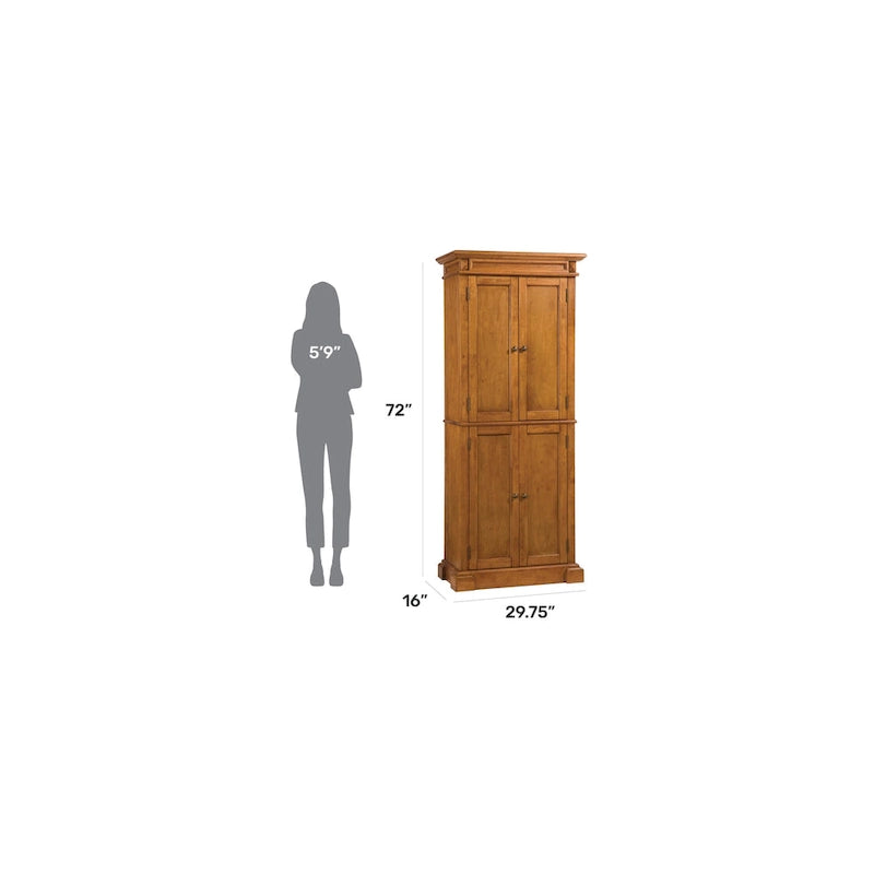 Distressed Oak Storage Pantry Cabinet, 72H
