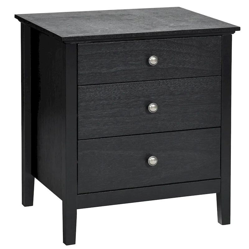 Modern Three-Drawer Nightstand and Bedside Accent Table