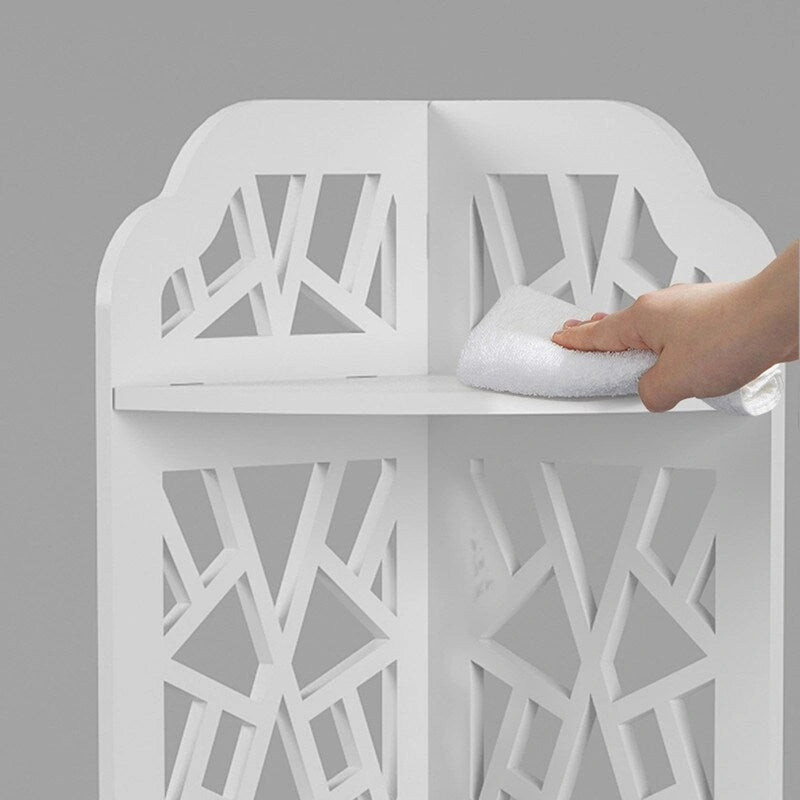 White 3-Tier Waterproof Corner Shower Shelf