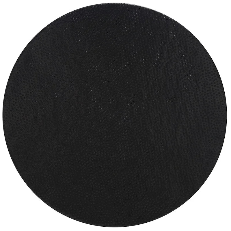 Texturierter Trommel-Couchtisch im marokkanisch inspirierten Stil, 24 x 24 x 16 Inch