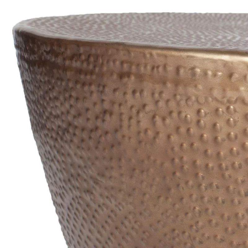 Texturierter Trommel-Couchtisch im marokkanisch inspirierten Stil, 24 x 24 x 16 Inch