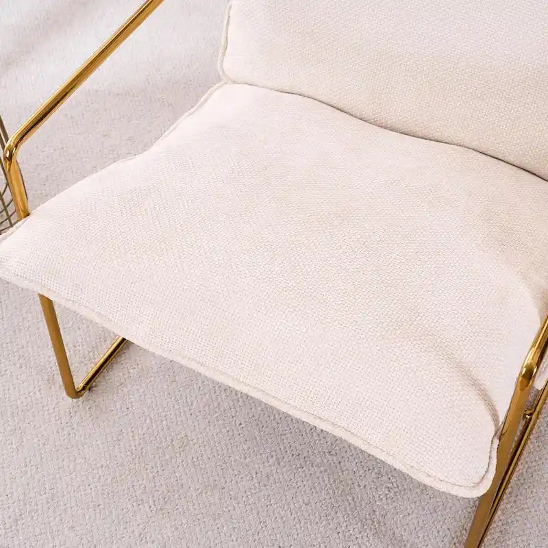 Upholstered Hanging Armchairs with Arm Pockets and Metal Frames, Set of 2