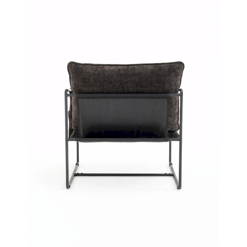 Upholstered Hanging Armchairs with Arm Pockets and Metal Frames, Set of 2