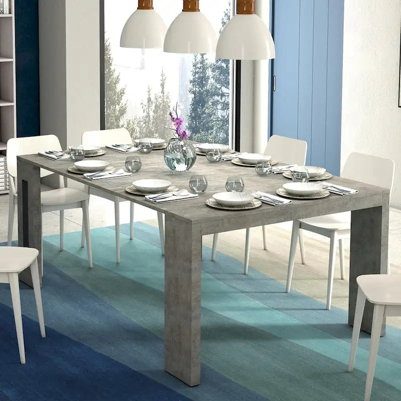 Moderne uitschuifbare console-eettafel - 31.5 W x 17.5 D x 30 H ( Ext: 17.5 - 73 W )