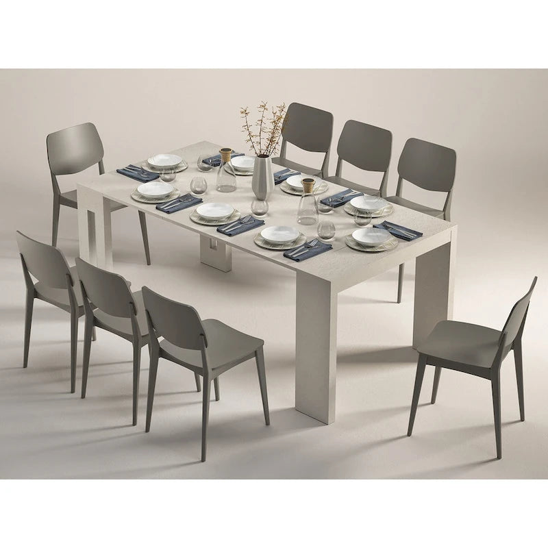 Moderne uitschuifbare console-eettafel - 31.5 W x 17.5 D x 30 H ( Ext: 17.5 - 73 W )