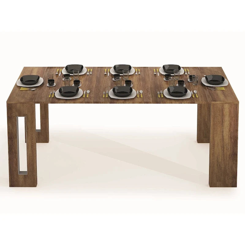 Moderne uitschuifbare console-eettafel - 31.5 W x 17.5 D x 30 H ( Ext: 17.5 - 73 W )