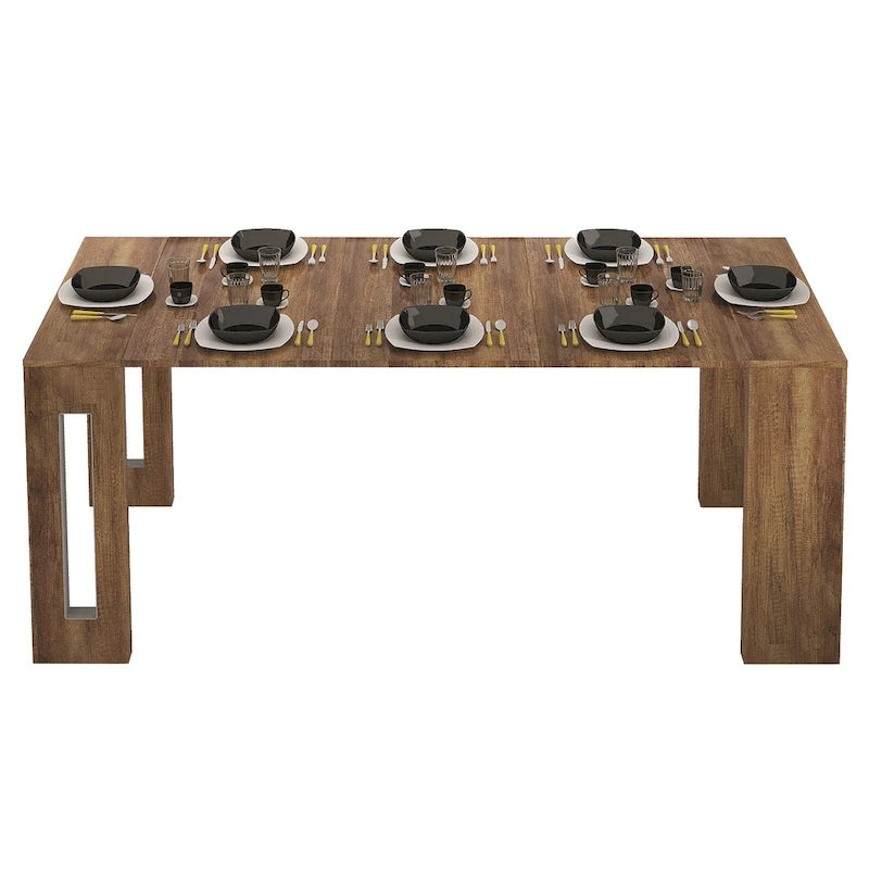Moderne uitschuifbare console-eettafel - 31.5 W x 17.5 D x 30 H ( Ext: 17.5 - 73 W )