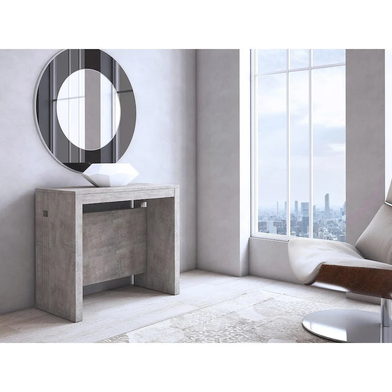 Moderne uitschuifbare console-eettafel - 31.5 W x 17.5 D x 30 H ( Ext: 17.5 - 73 W )