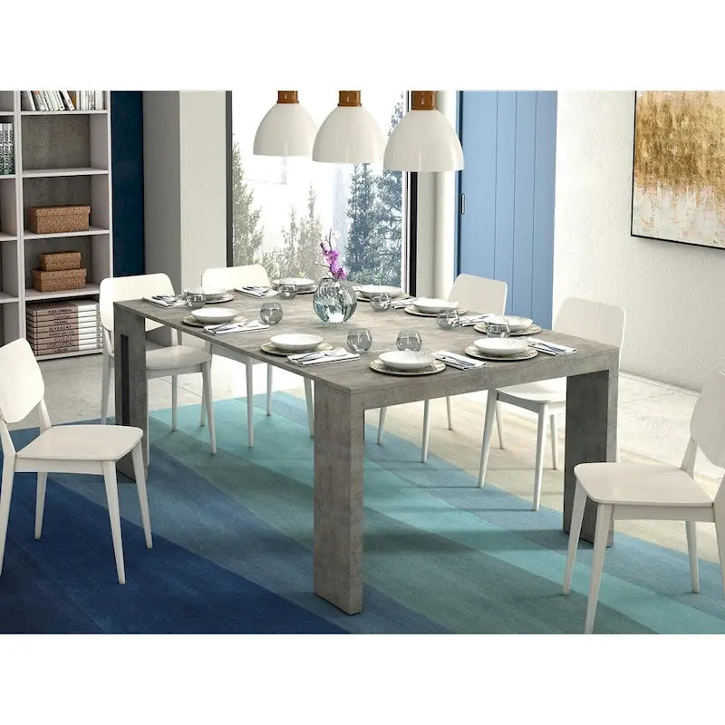 Moderne uitschuifbare console-eettafel - 31.5 W x 17.5 D x 30 H ( Ext: 17.5 - 73 W )