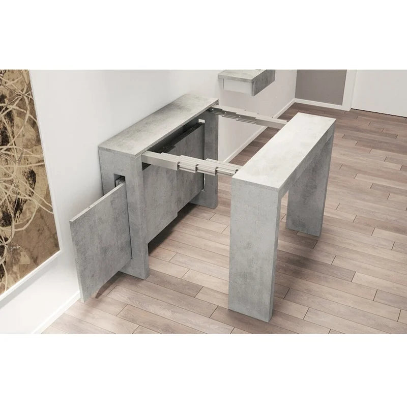 Moderne uitschuifbare console-eettafel - 31.5 W x 17.5 D x 30 H ( Ext: 17.5 - 73 W )