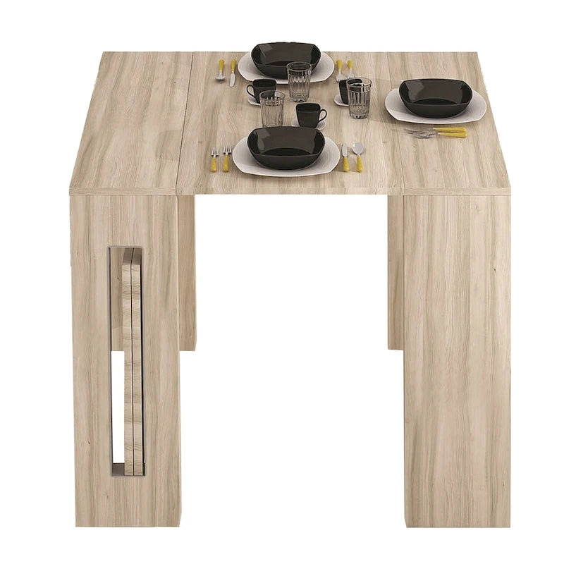 Moderne uitschuifbare console-eettafel - 31.5 W x 17.5 D x 30 H ( Ext: 17.5 - 73 W )