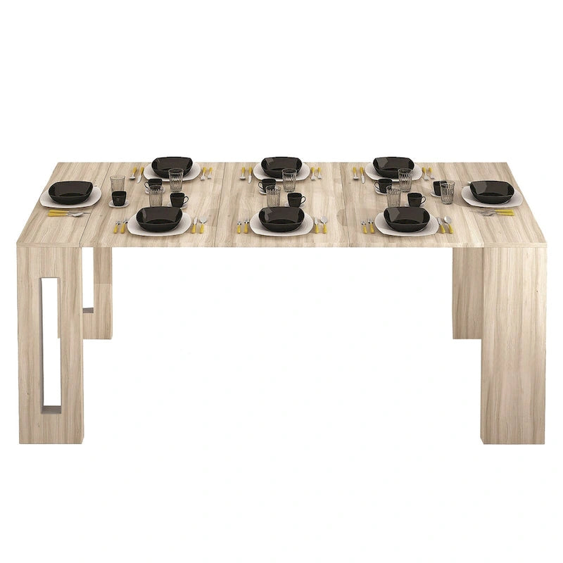 Moderne uitschuifbare console-eettafel - 31.5 W x 17.5 D x 30 H ( Ext: 17.5 - 73 W )