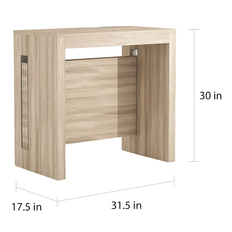 Moderne uitschuifbare console-eettafel - 31.5 W x 17.5 D x 30 H ( Ext: 17.5 - 73 W )