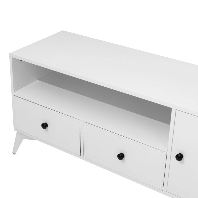 TV Stand Console Table with RGB LED Lights and Storage for 32 to 60 Inch TVs