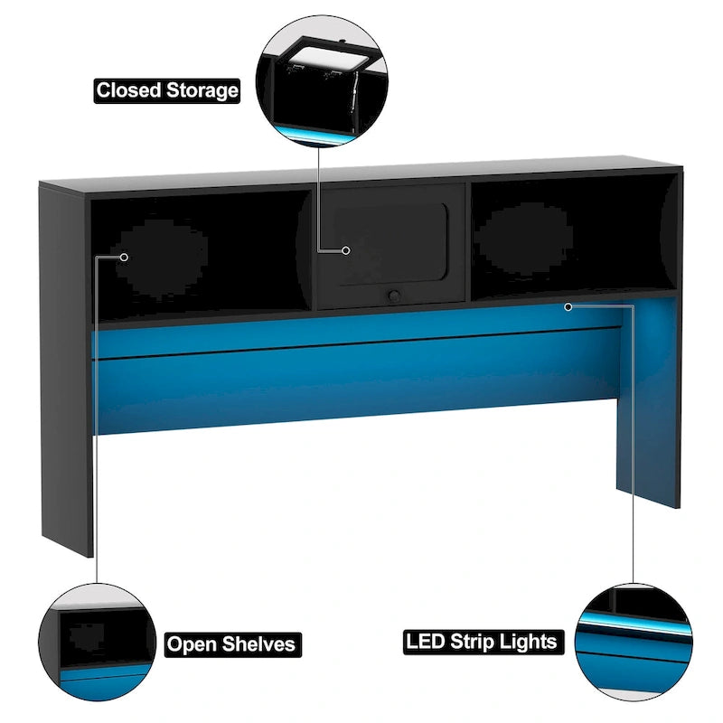 L-Shaped Corner Desk with File Cabinet, Hutch and Charging Station