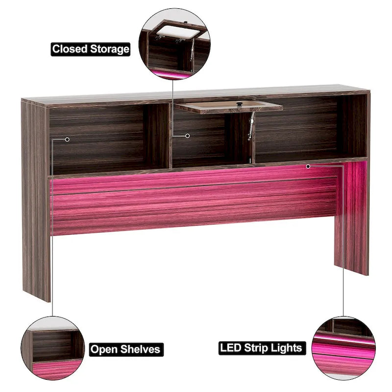 L-Shaped Corner Desk with File Cabinet, Hutch and Charging Station