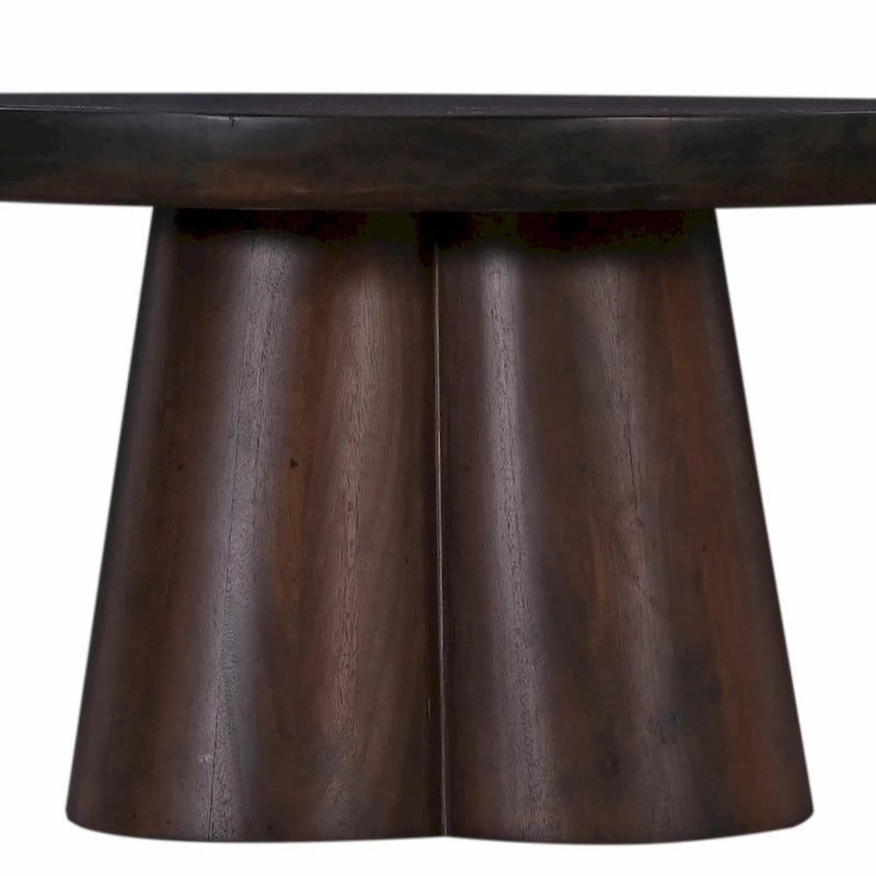 31 in. Round Wood Pedestal Coffee Table