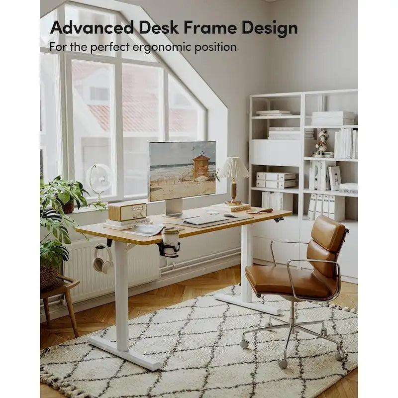 Electric Standing Desk, Height Adjustable Sit Stand Home Office Table with Splice Board