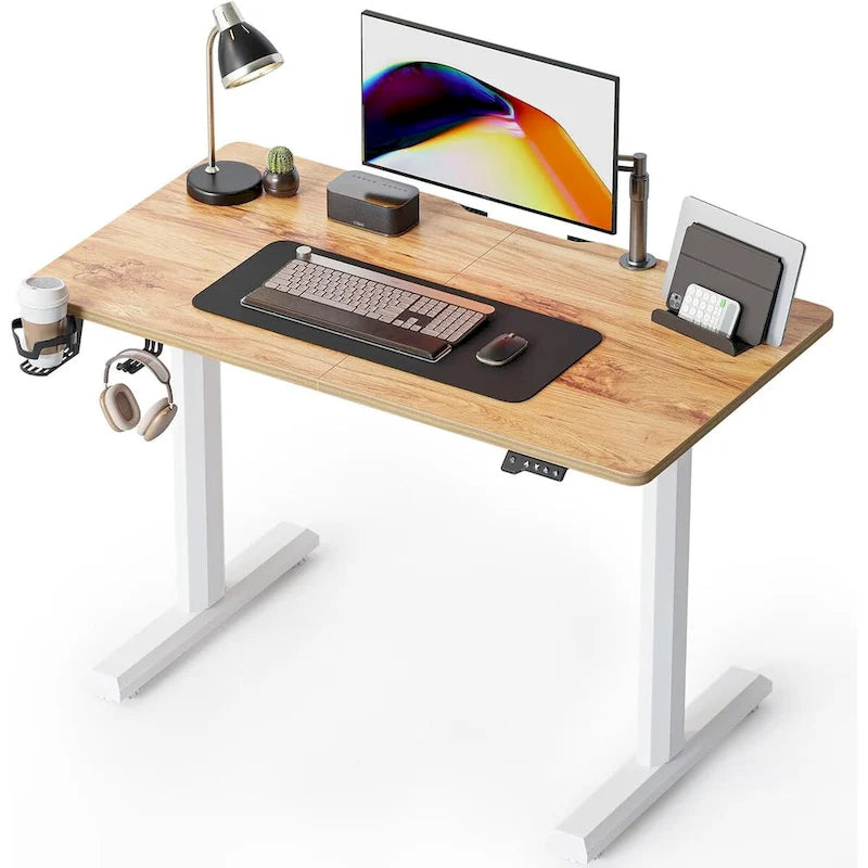 Electric Standing Desk, Height Adjustable Sit Stand Home Office Table with Splice Board
