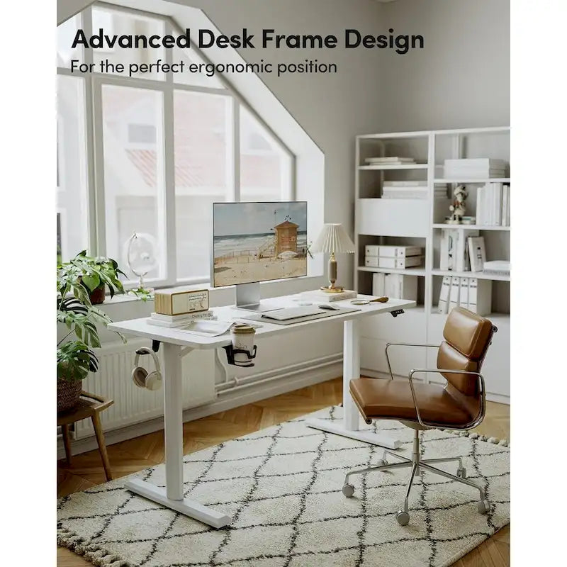 Electric Standing Desk, Height Adjustable Sit Stand Home Office Table with Splice Board