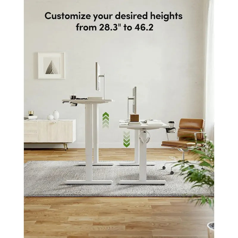 Electric Standing Desk, Height Adjustable Sit Stand Home Office Table with Splice Board